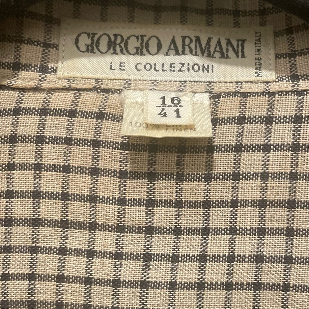 Mens Giorgio Armani Le Collection Long Sleeve Button Dwn Linen Shirt!